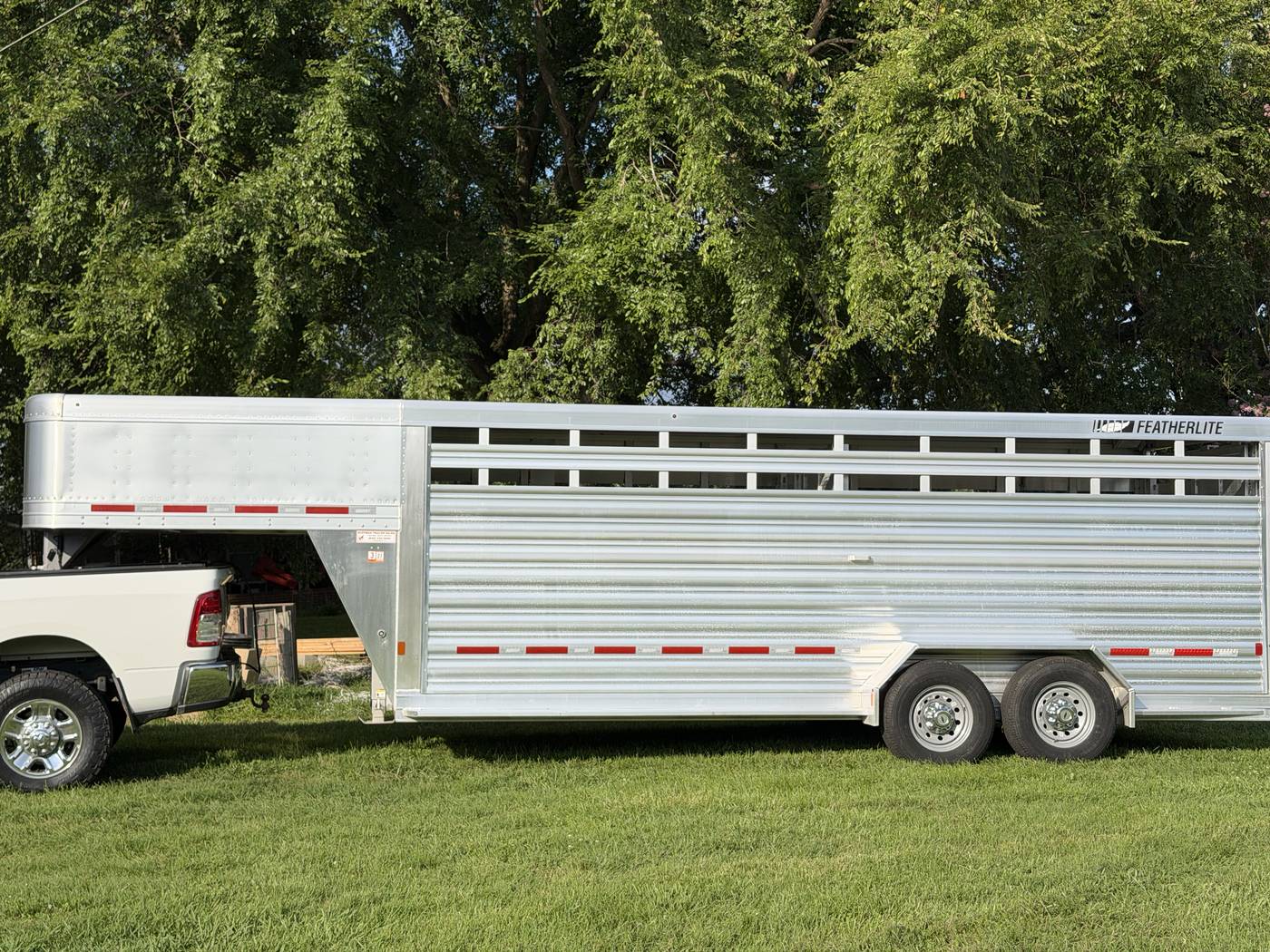 Aluminium stock trailer with ventilated sides used to transport the Eco Grazers herd